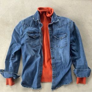 French Connection orange mockneck